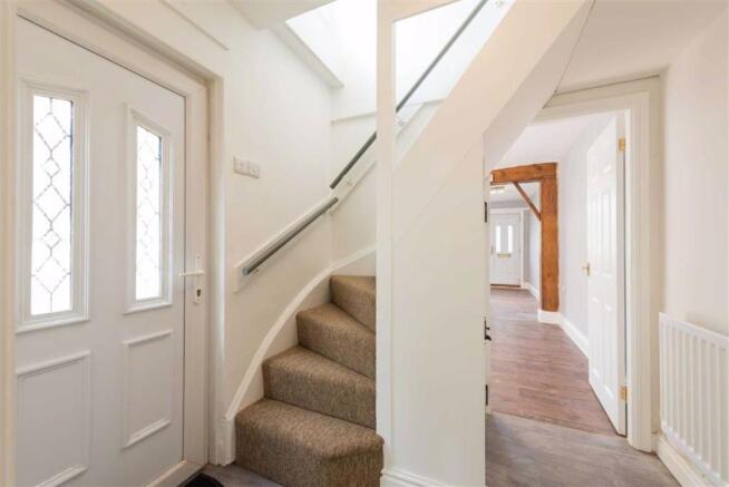 STAIRS LEAD FROM REAR ENTRANCE HALL TO FIRST FLOOR