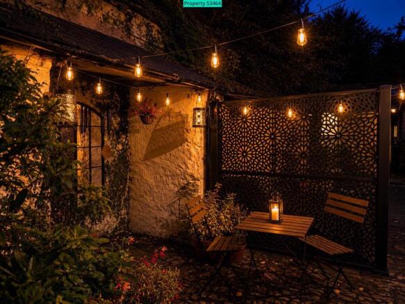 Atmospheric courtyard seating area