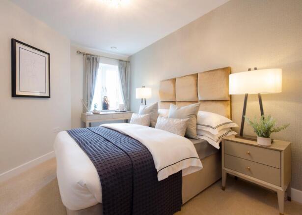 a bed in a room