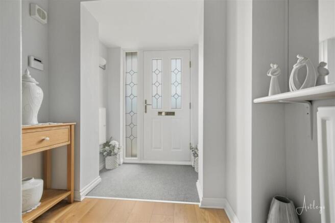 Front composite entrance door into: