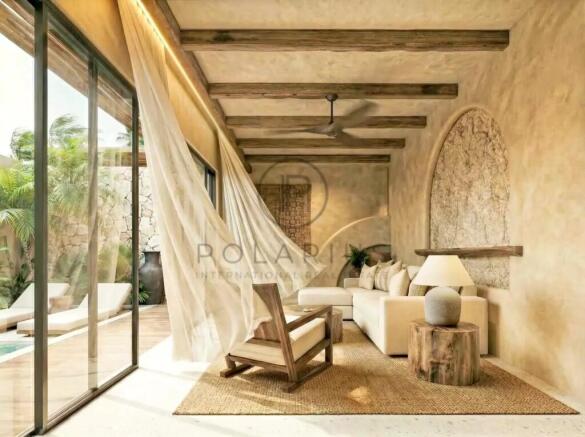 Bright and airy living room with sliding glass doo