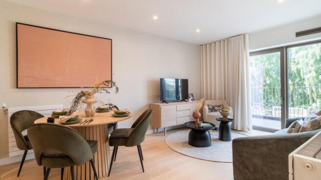 Living/Dining Area | 2 Bedroom Show Apartment