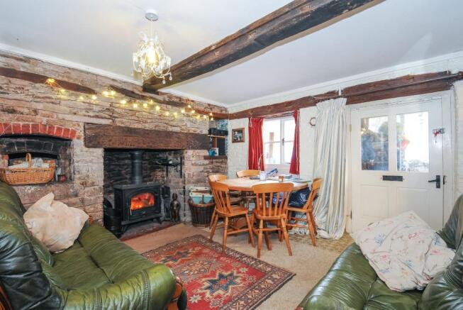 Comfortable living room with woodburner