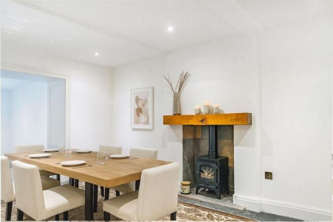 Dining Room with feature electric fireplace