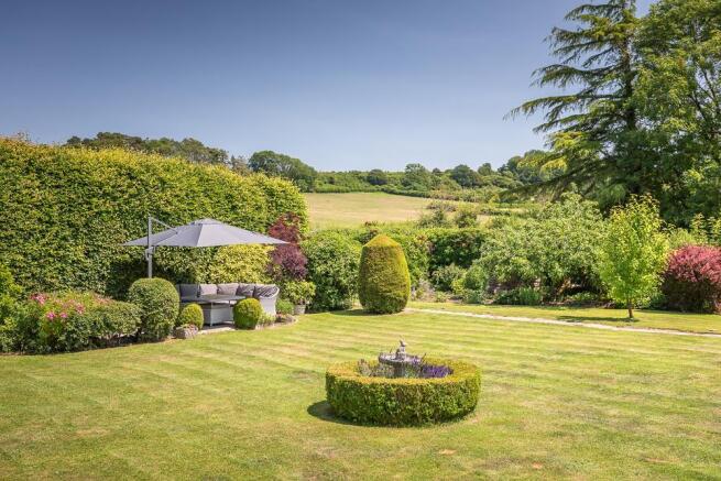 Beautifully landscaped garden and seating area