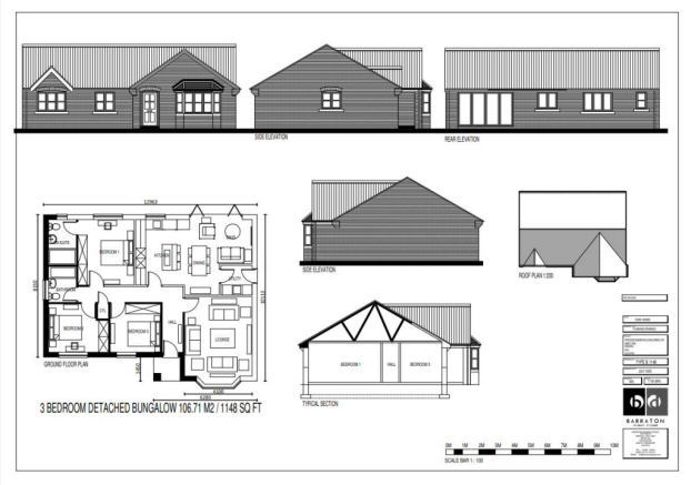 Three x 3 bedroom detached bungalows