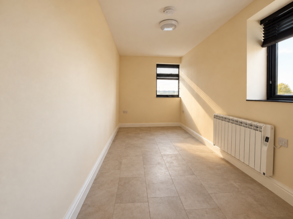 Warm Sunlit Minimalist Utility Hall
