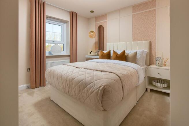 Internal image of the double bedroom in the Ellerton 3 bedroom home