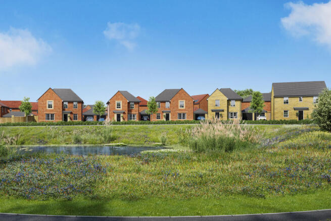 CGI view of homes at Grey Towers Village