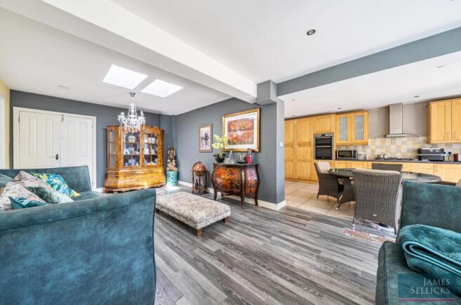 Open plan Sitting Room into Dining Kitchen