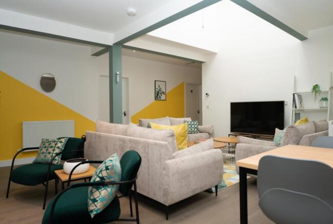 A spacious and stylish large modern living room...