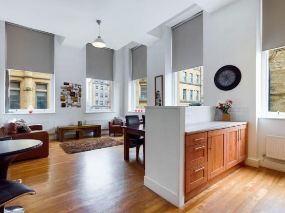 Lounge with open plan kitchen