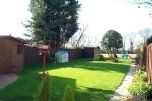 Across the garden