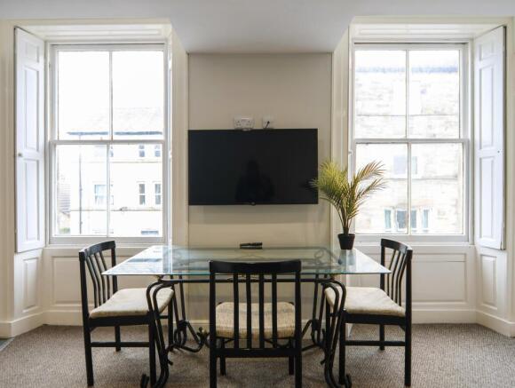 Dining area with TV