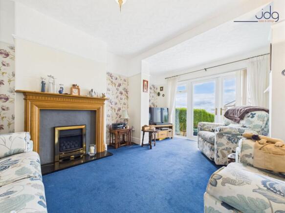 Living Room with French Doors leading to the back garden