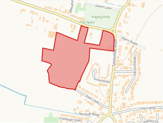 Land off Totternhoe Road, Eaton Bray OS.png