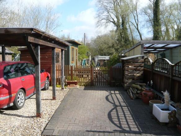 Carport and paved area