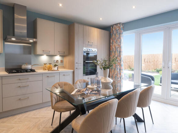 The kitchen dining area in The Marlow house
