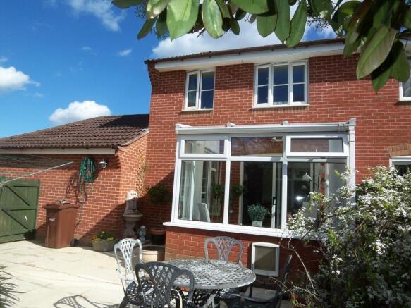 Rear view with garage