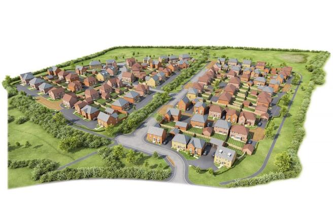 Aerial CGI of Lavendon Fields