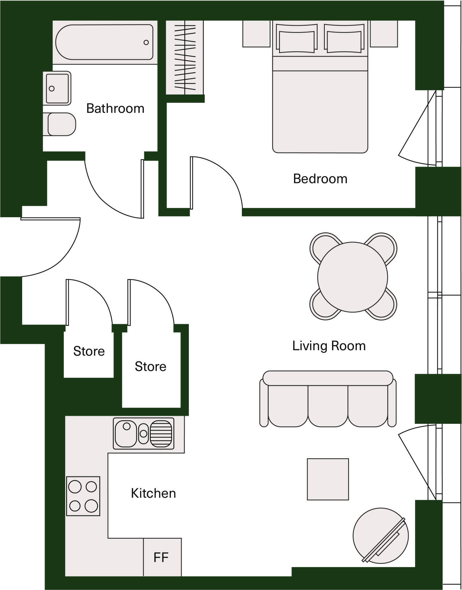 Bale & Anchor Apartment 3204 floorplan
