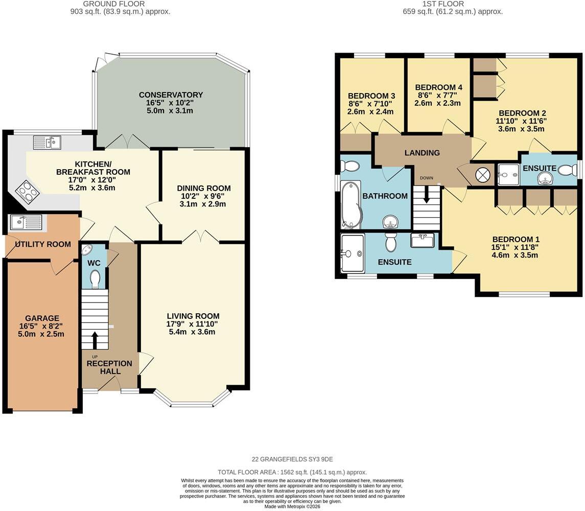 22, Grangefields, Shrewsbury floorplan