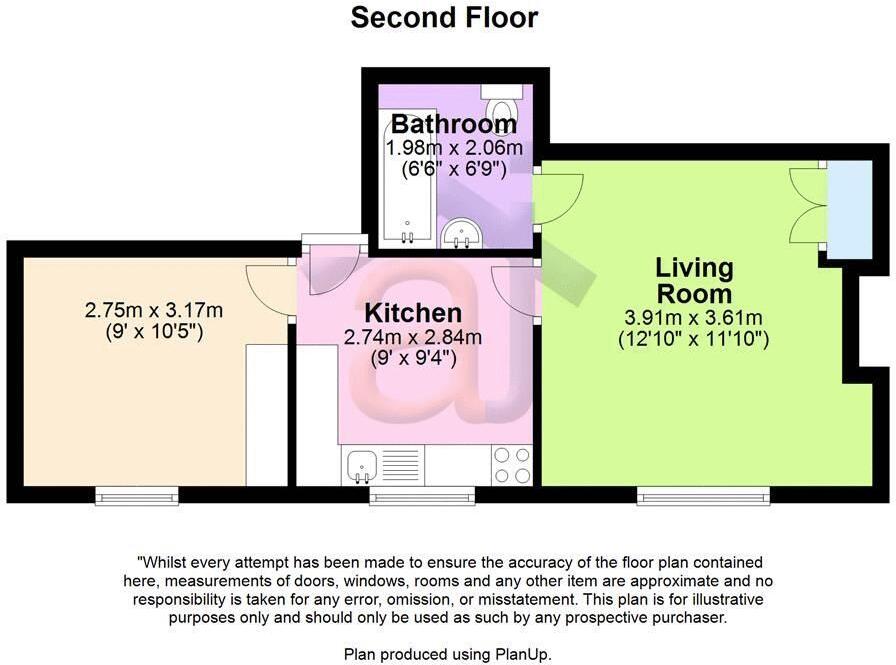 To Let - Liverpool Road, Birkdale, PR8 - One Bed Second Floor Apt floorplan