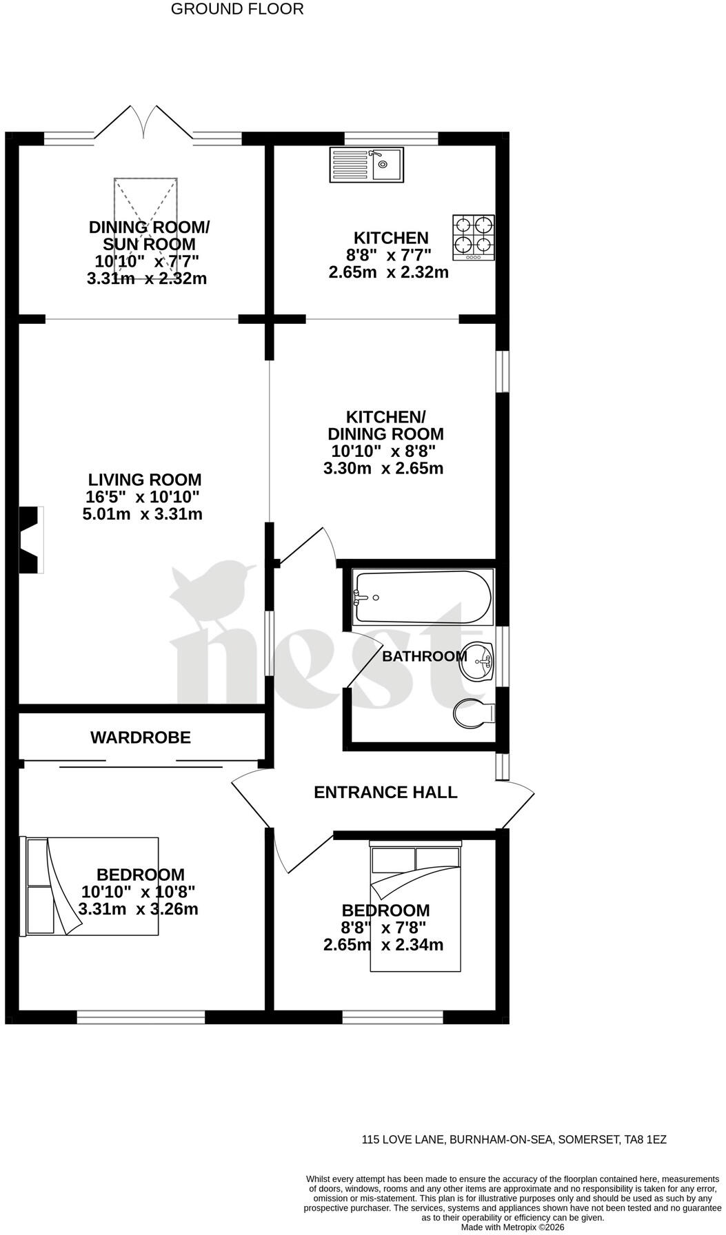 Love Lane, Burnham-On-Sea, Somerset floorplan