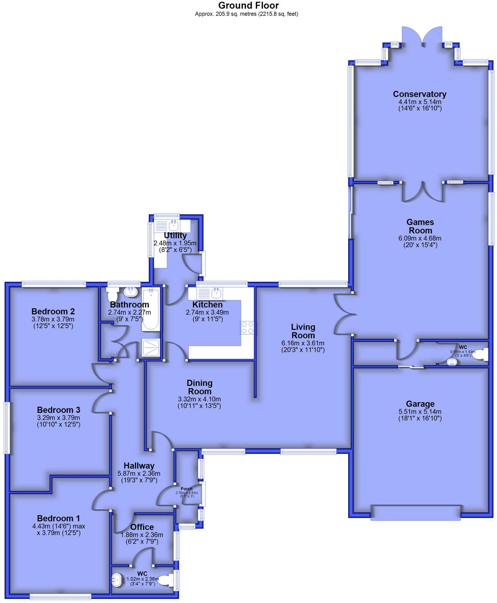 Ribchester Road, Clayton Le Dale, Blackburn, Lancashire, BB1 floorplan