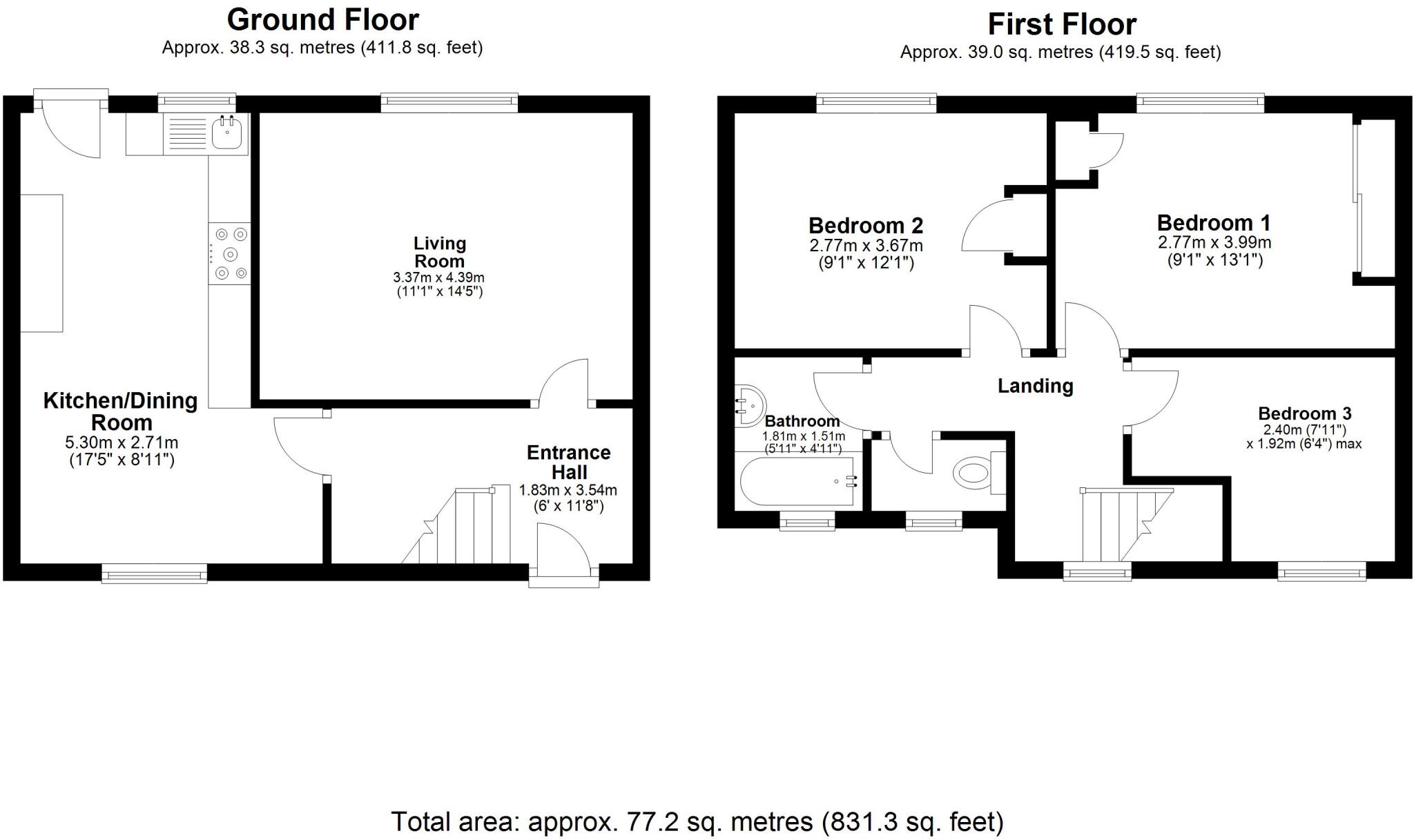 Conway Crescent, Bletchley, Milton Keynes floorplan