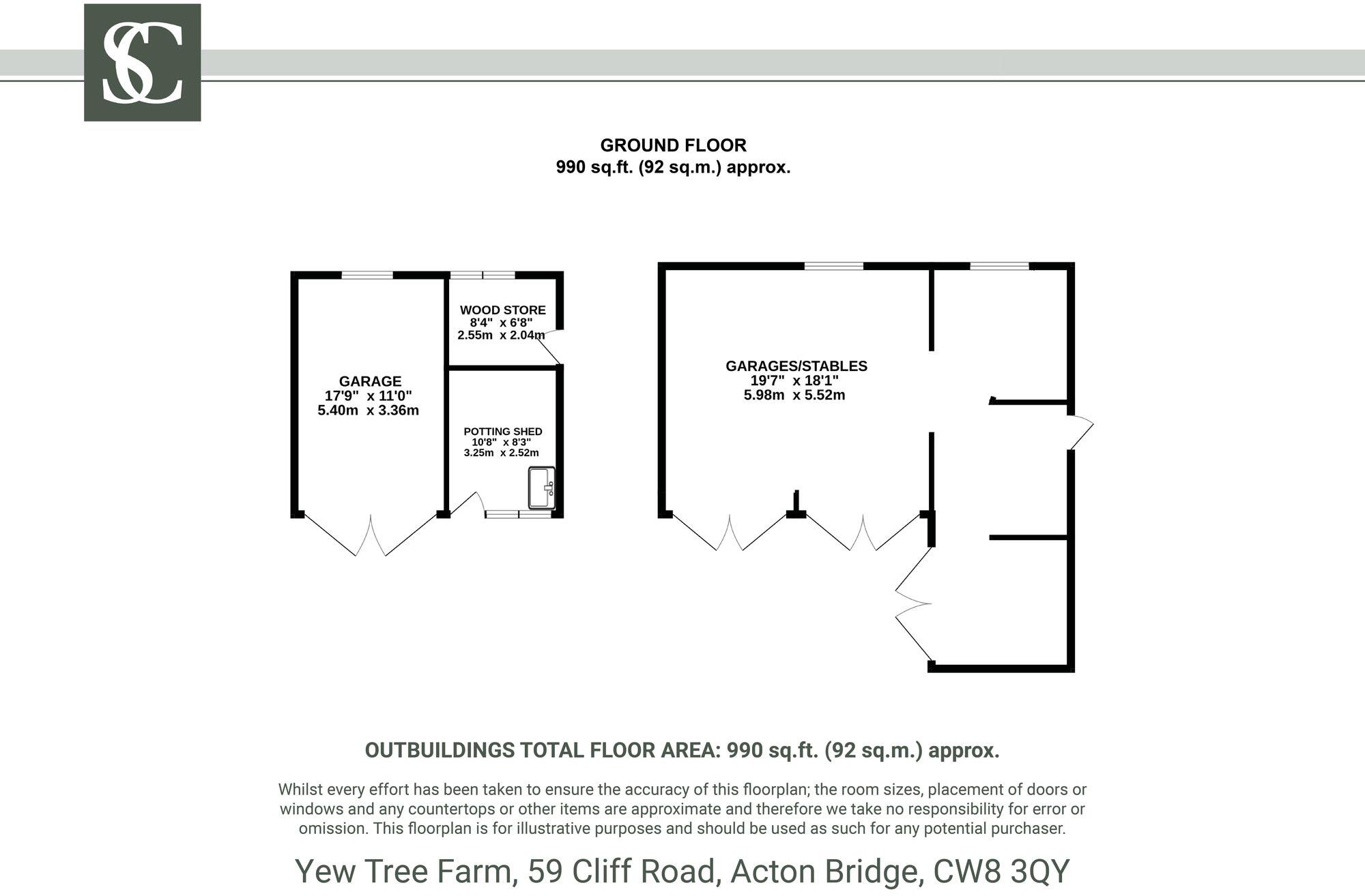Yew Tree Farm, 59 Cliff Road, Acton Bridge, CW8 3QY floorplan