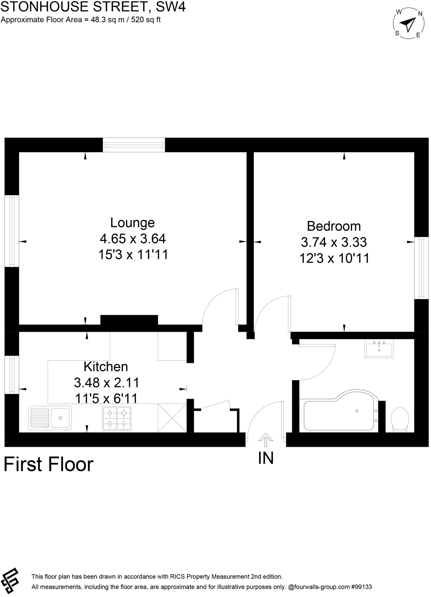 Stonhouse Street, London, SW4 floorplan