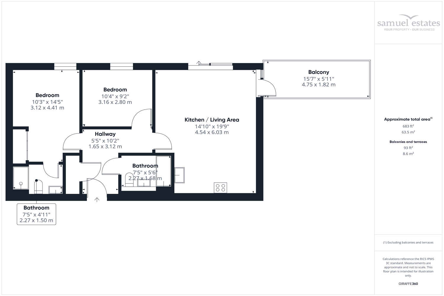 Fleming House, St Georges Grove, Tooting, London, SW17 floorplan