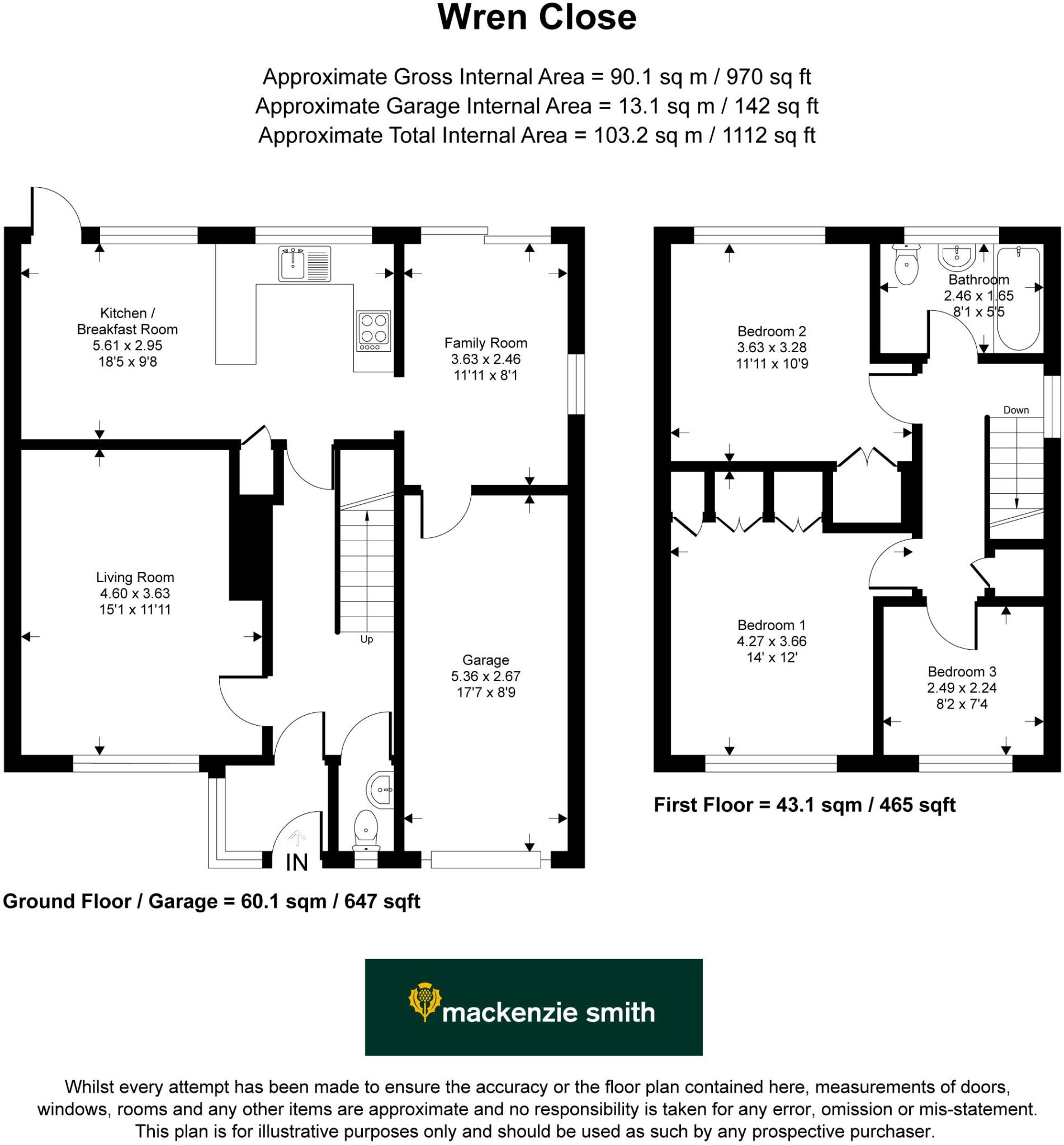 Wren Close, Yateley, Hampshire, GU46 floorplan