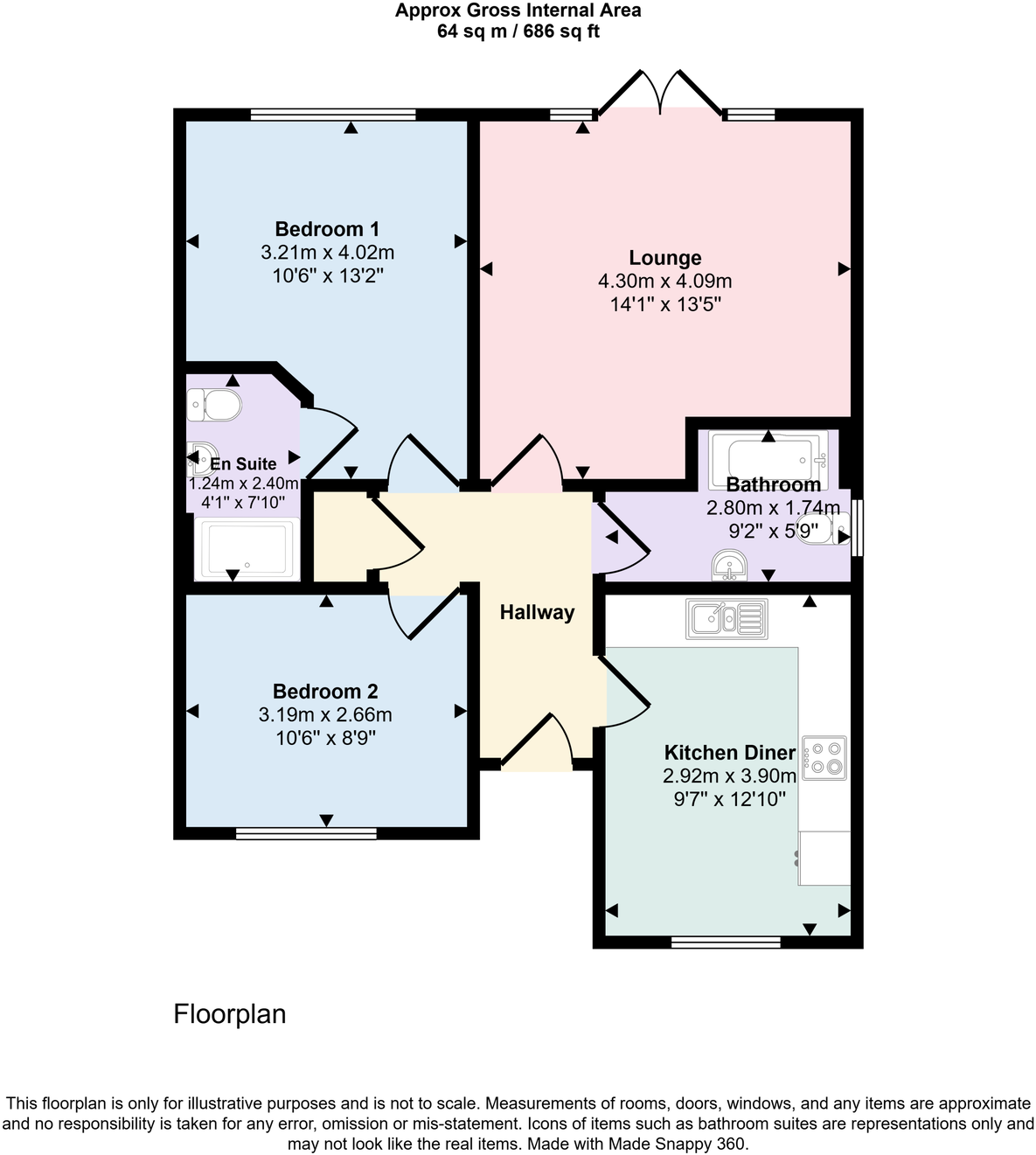 Oak Drive, Stainburn, Workington, CA14 1WY floorplan