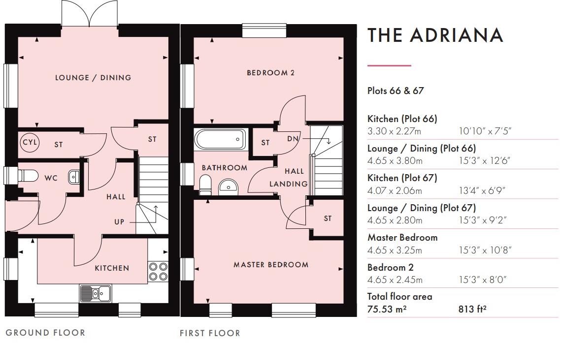 Plot 66 "Adriana" Cherry Orchard, Marden floorplan