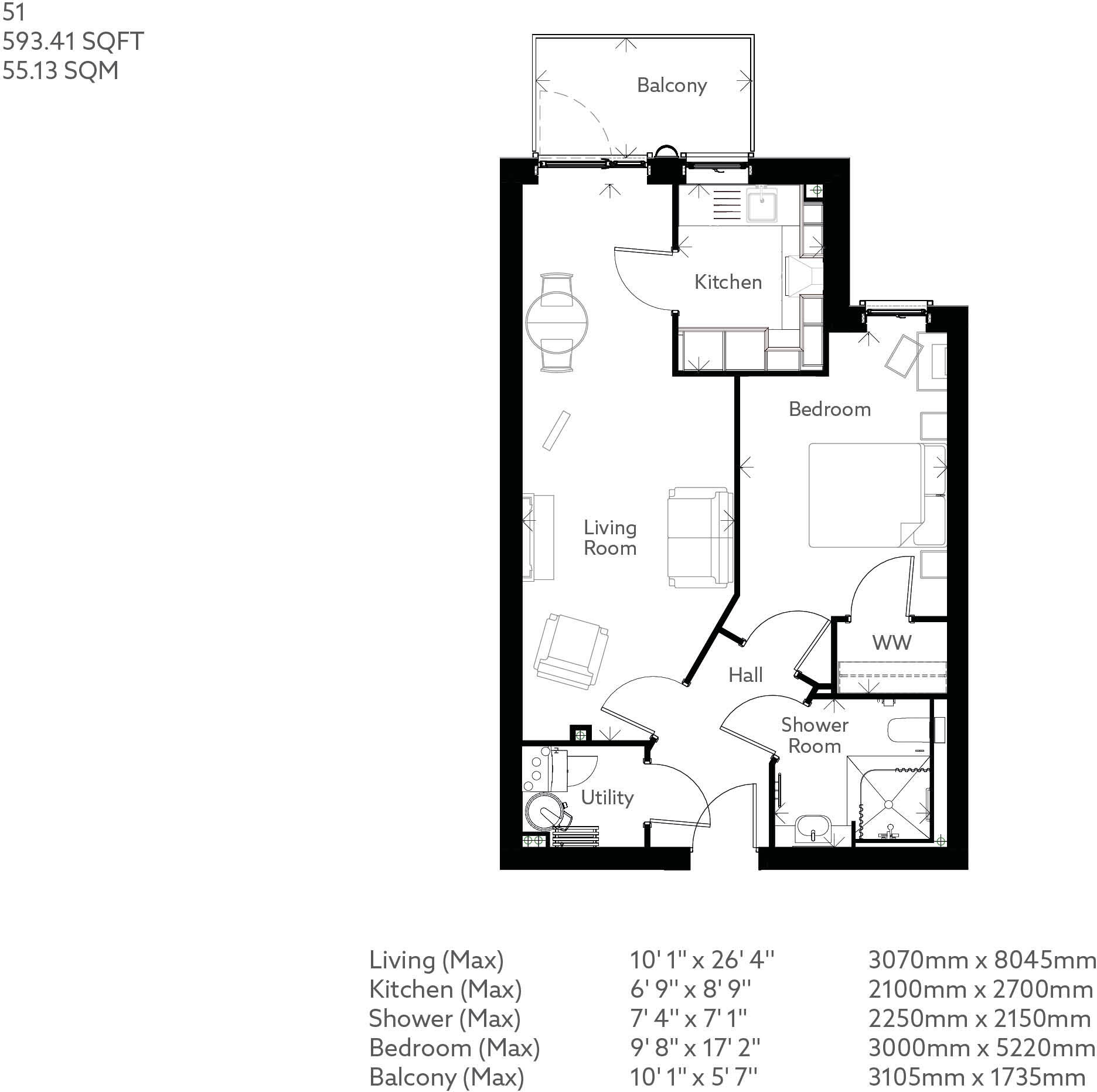 Flats 1 - 66, 
1 BANISTER ROAD,
Southampton,
SO15 floorplan
