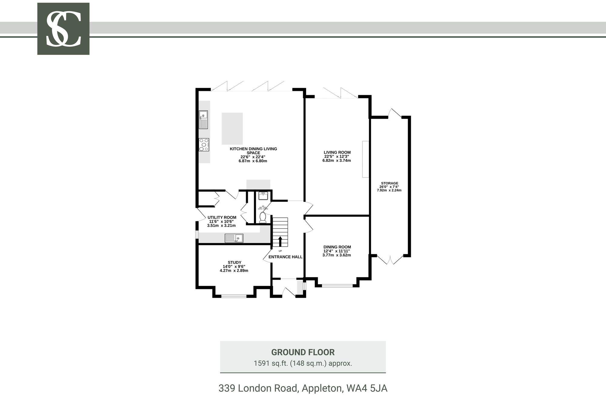 339 London Road, Appleton, WA4 5JA floorplan
