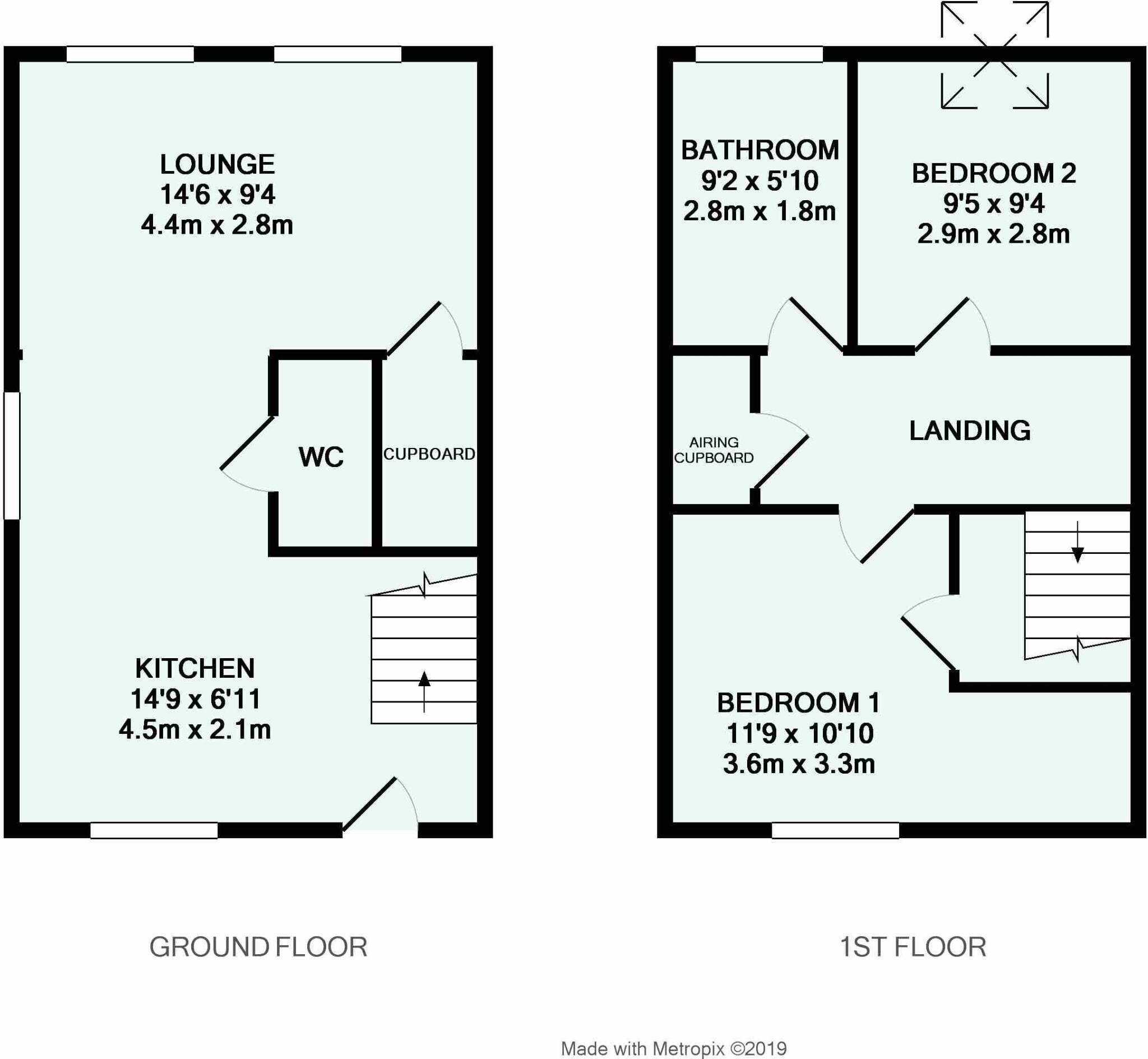 Rear of 292 Union Street, Torquay, Devon, TQ2 floorplan
