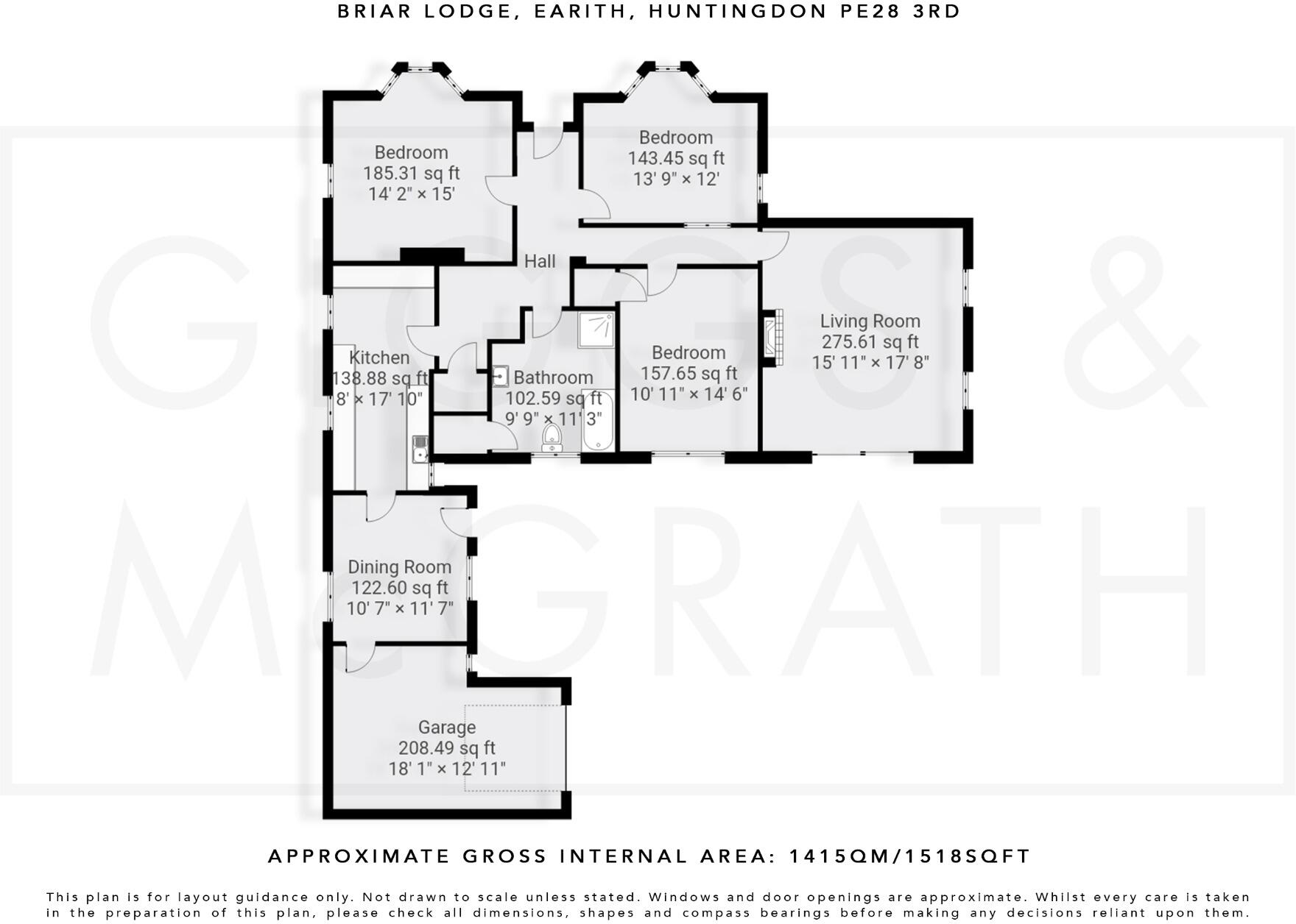 Briar Lodge, Colne Road, Earith, Huntingdon, Cambridgeshire, PE28 3RD floorplan