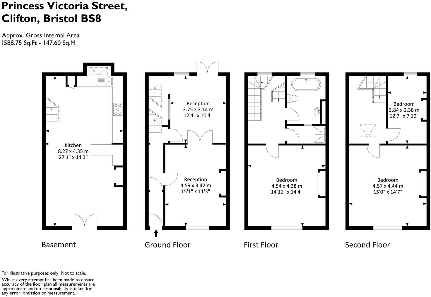 Princess  Victoria Street, Clifton, Bristol, BS8 floorplan