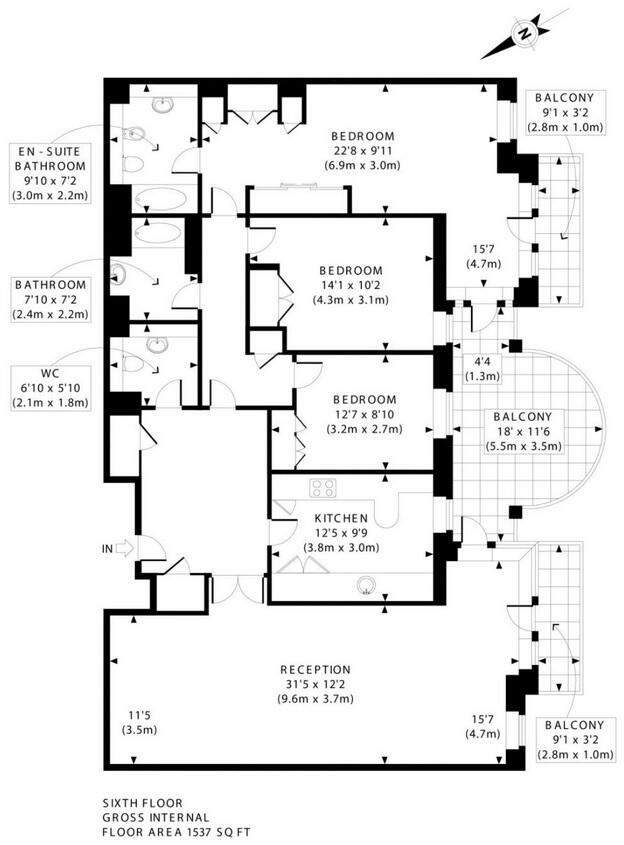 20 Abbey Road, St Johns Wood, London NW8 9BJ floorplan