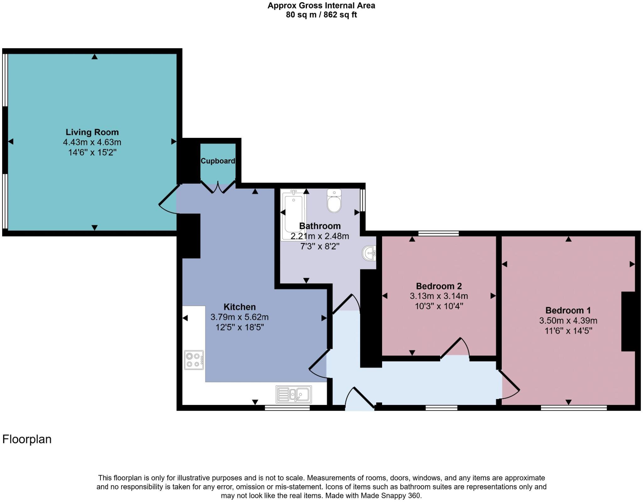 Flat 2, Yorke House,  Fishergate floorplan
