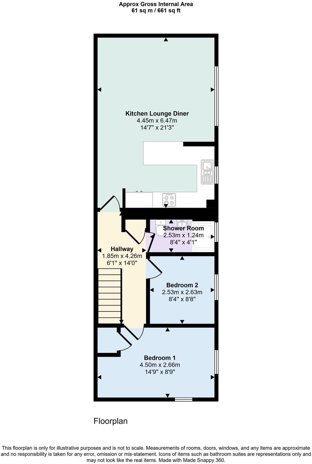 Flat 2, Tithebarn Street, Keswick, CA12 floorplan