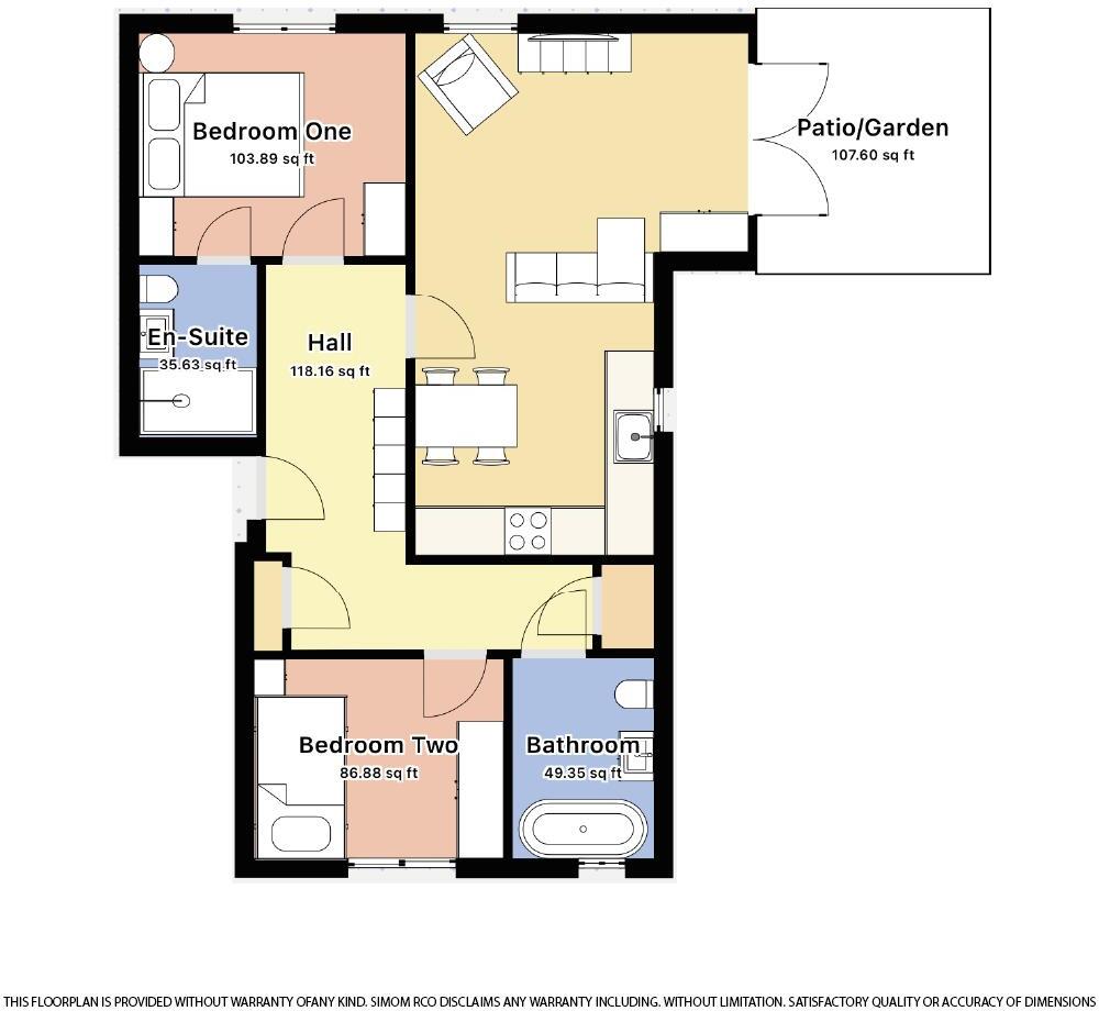 2Dbl Bed Garden Flat | Bournemouth Road, Lower Parkstone floorplan