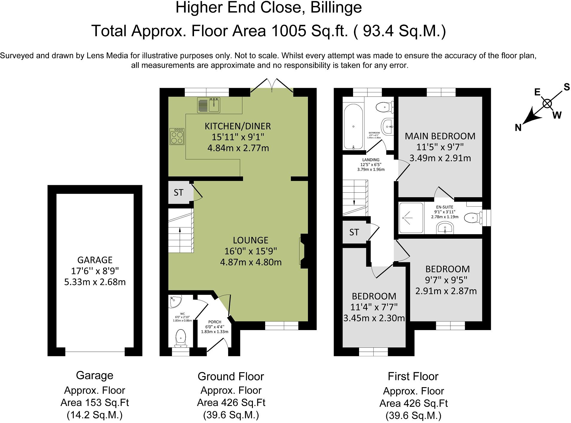 Higher End Close, Billinge, Wigan. WN5 7EE floorplan