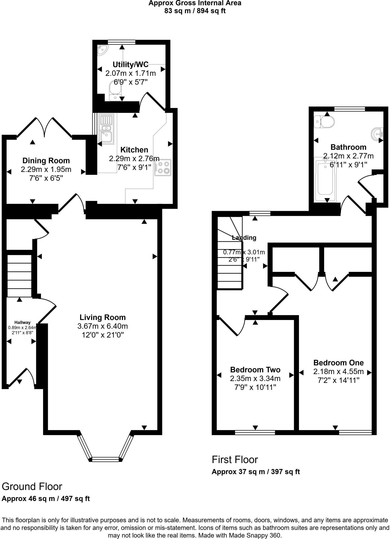 Ebenezer Street, Rhydyfelin, Pontypridd floorplan