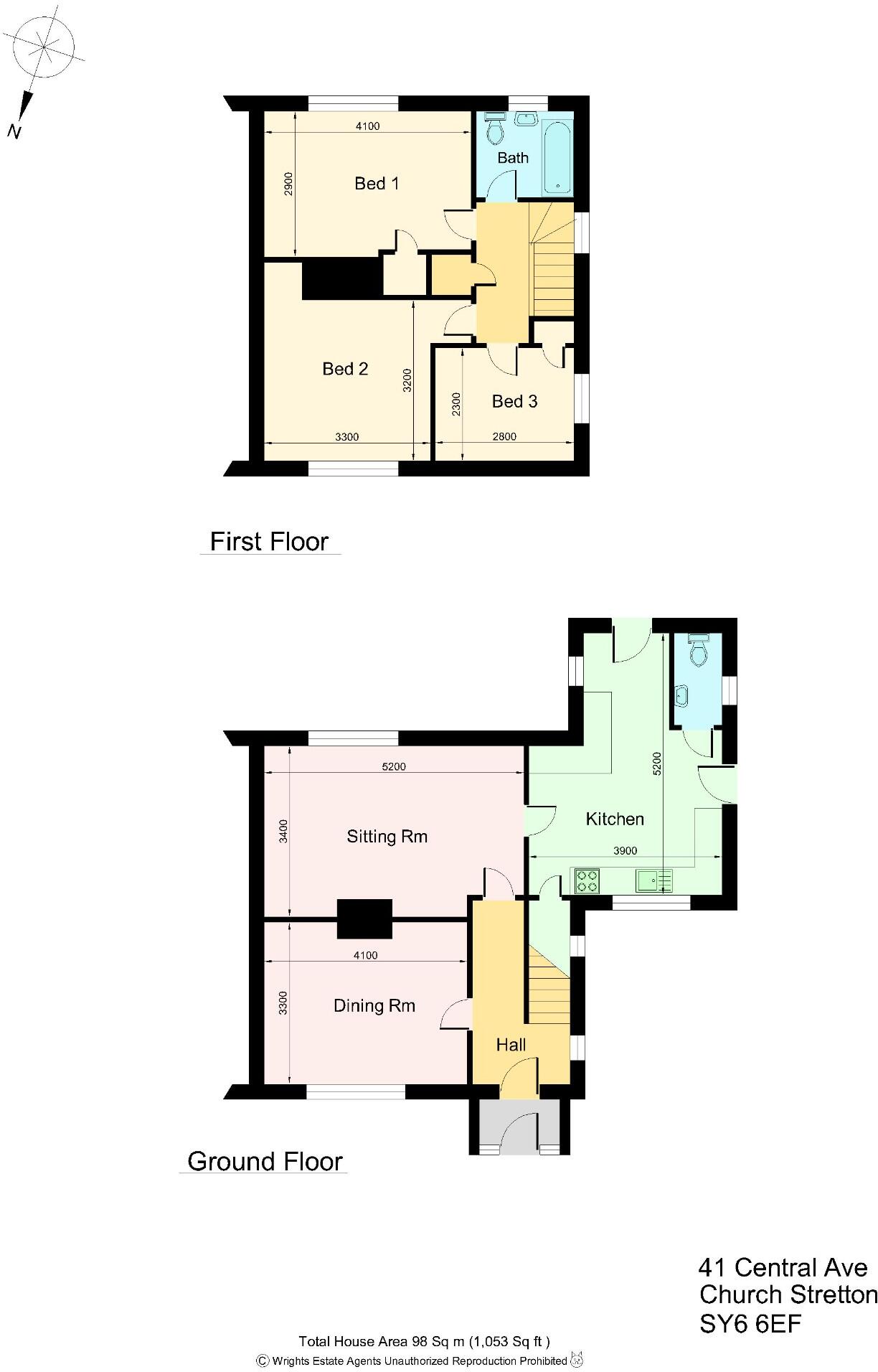 41 Central Avenue, Church Stretton, Shropshire, SY6 6EF floorplan