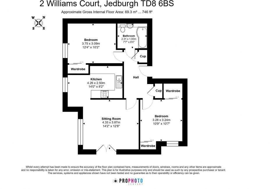 2 Williams Court, Jedburgh, TD8 6BS floorplan