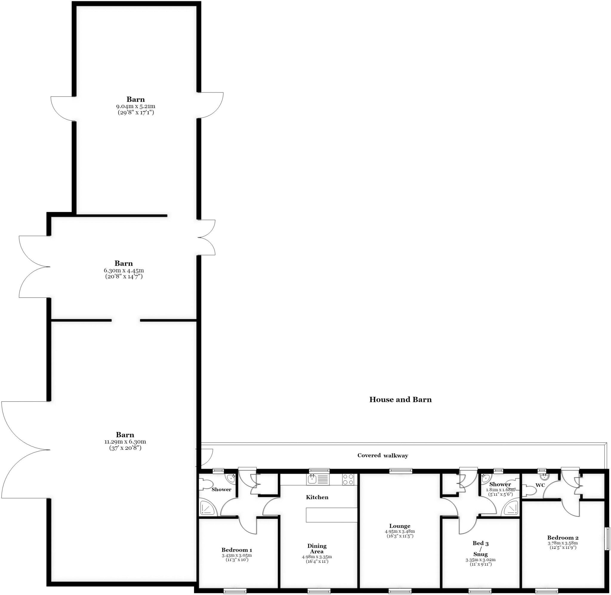 House and Grade II Barn, Caxton End, Bourn floorplan